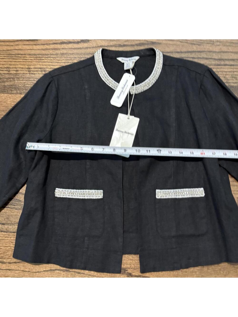 NWT Tommy Bahama Women's Lux 100% LINEN Embellished Jacket Size Small - Picture 6 of 8